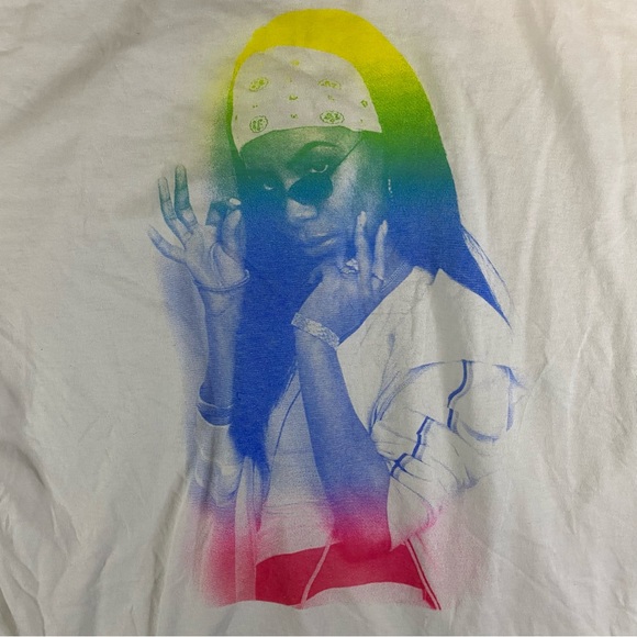 Vintage Aaliyah White T-Shirt Size XL Ripple Junction Rap Music Tee Graphic - Picture 2 of 7
